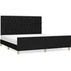 Image de vidaXL Vidaxl Cadre De Lit Avec Tête De Lit Noir 160x200 Cm Tissu