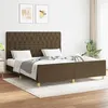 Image de vidaXL Cadre de lit sans matelas marron foncé 160x200 cm tissu3125311