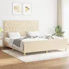 Image de vidaXL Cadre de lit avec tête de lit Crème 160 x 200 cm Tissu
