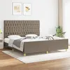 Image de vidaXL Cadre de lit avec tête de lit Taupe 180x200 cm Tissu