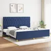 Image de vidaXL Cadre de lit sans matelas avec tête de lit bleu 200x200cm tissu3125330
