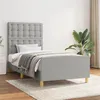 Image de vidaXL Cadre de lit avec tête de lit Gris clair 90x190 cm Tissu