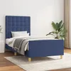 Image de vidaXL Cadre de lit avec tête de lit Bleu 90x200 cm Tissu