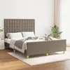 Image de vidaXL Cadre de lit avec tête de lit Taupe 140x190 cm Tissu