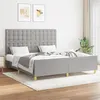 Image de vidaXL Cadre de lit avec tête de lit Gris clair 160x200 cm Tissu