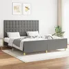 Image de vidaXL Cadre de lit avec tête de lit Gris foncé 160 x 200 cm Tissu
