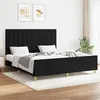 Image de vidaXL Cadre de lit avec tête de lit Noir 160x200 cm Tissu