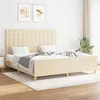 Image de vidaXL Cadre de lit avec tête de lit Crème 160 x 200 cm Tissu