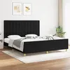 Image de vidaXL Cadre de lit avec tête de lit Noir 180 x 200 cm Tissu