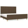 Image de vidaXL Cadre de lit avec tÃªte de lit Marron foncÃ© 180x200 cm Tissu
