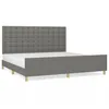 Image de vidaXL Cadre de lit avec tÃªte de lit Gris foncÃ© 200x200 cm Tissu