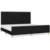 Image de vidaXL Cadre de lit avec tÃªte de lit Noir 200x200 cm Tissu