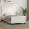 Image de vidaXL Cadre de lit avec tête de lit Blanc 90x200 cm Similicuir