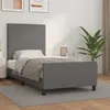 Image de vidaXL Cadre de lit avec tête de lit Gris 90x200 cm Similicuir