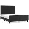 Image de Cadre de lit noir 140 x 190 cm similicuir hauteur rÃ©glable pieds robustes support dorsal