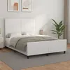 Image de vidaXL Cadre de lit avec tête de lit Blanc 140x200 cm Similicuir