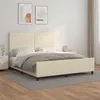 Image de vidaXL Cadre de lit avec tête de lit Crème 160x200 cm Similicuir