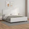 Image de vidaXL Cadre de lit avec tête de lit Blanc 180x200 cm Similicuir