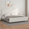 Image de vidaXL Cadre de lit avec tête de lit Blanc 200x200 cm Similicuir