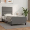 Image de vidaXL Cadre de lit avec tête de lit Gris 100x200 cm Similicuir