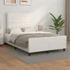 Image de vidaXL Cadre de lit avec tête de lit Blanc 120x200 cm Similicuir