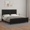 Image de vidaXL Cadre de lit avec tête de lit Noir 180x200 cm Similicuir