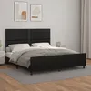 Image de vidaXL Cadre de lit avec tÃªte de lit Noir 180x200 cm Similicuir