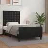 Image de vidaXL Cadre de lit avec tête de lit Noir 90x200 cm Similicuir