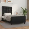 Image de vidaXL Cadre de lit avec tête de lit Noir 100x200 cm Similicuir