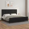 Image de vidaXL Cadre de lit avec tête de lit Noir 200x200 cm Similicuir
