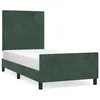 Image de vidaXL Cadre de lit avec tÃªte de lit Vert foncÃ© 100x200 cm Velours