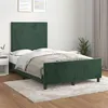 Image de vidaXL Cadre de lit avec tête de lit Vert foncé 120x200 cm Velours