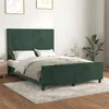 Image de vidaXL Cadre de lit avec tête de lit Vert foncé 140x190 cm Velours