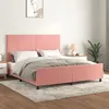 Image de vidaXL Cadre de lit avec tête de lit Rose 160x200 cm Velours