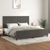 Image de vidaXL Cadre de lit avec tête de lit Gris foncé 200x200 cm Velours