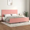 Image de vidaXL Cadre de lit avec tête de lit Rose 200x200 cm Velours