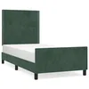 Image de vidaXL Cadre de lit avec tÃªte de lit Vert foncÃ© 100x200 cm Velours