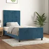 Image de vidaXL Cadre de lit avec tête de lit Bleu foncé 80x200 cm Velours