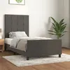 Image de vidaXL Cadre de lit avec tête de lit Gris foncé 90x200 cm Velours