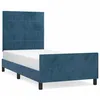 Image de vidaXL Cadre de lit avec tÃªte de lit Bleu foncÃ© 90x200 cm Velours