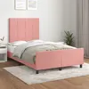 Image de vidaXL Cadre de lit avec tête de lit Rose 120x200 cm Velours
