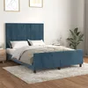Image de vidaXL Cadre de lit avec tête de lit Bleu foncé 140x190 cm Velours