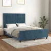Image de vidaXL Cadre de lit avec tête de lit Bleu foncé 140x200 cm Velours