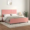 Image de vidaXL Cadre de lit avec tête de lit Rose 160x200 cm Velours
