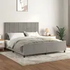 Image de vidaXL Cadre de lit avec tête de lit Gris clair 180x200 cm Velours