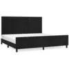 Image de vidaXL Cadre de lit avec tÃªte de lit Noir 200x200 cm Velours