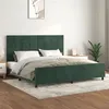 Image de vidaXL Cadre de lit avec tête de lit Vert foncé 200x200 cm Velours
