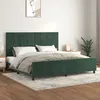 Image de vidaXL Cadre de lit avec tÃªte de lit Vert foncÃ© 200x200 cm Velours