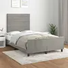 Image de vidaXL Cadre de lit avec tête de lit Gris clair 120x200 cm
