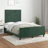 Image de vidaXL Cadre de lit avec tête de lit Vert foncé 120x200 cm Velours